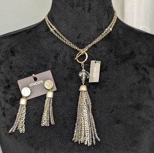 NWT Chico's Quince Convertible Necklace and Earring Set
